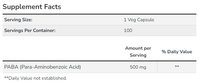 Paba 500 mg - 100 капс